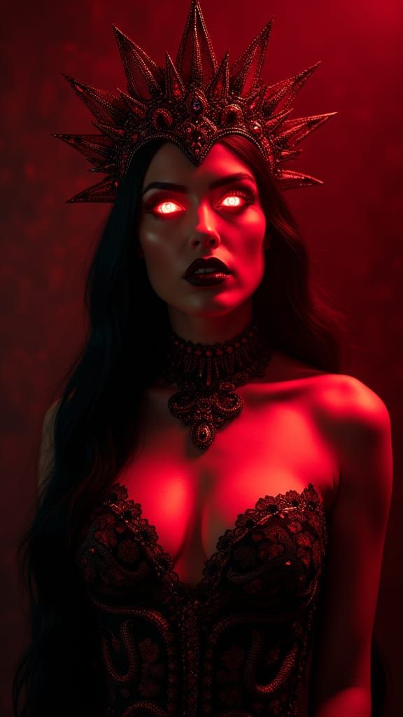 Crimson Queen: A Dark Fantasy Portrait of Power