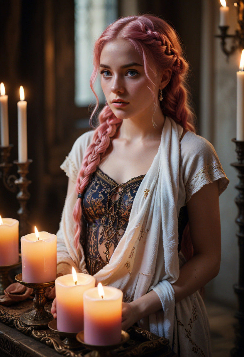 Ethereal Baroque Beauty in Warm Golden Light