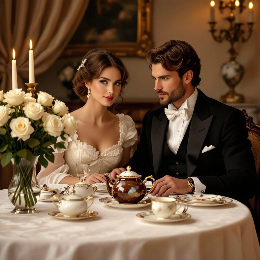 Elegant Dinner Date in Golden Hour Style