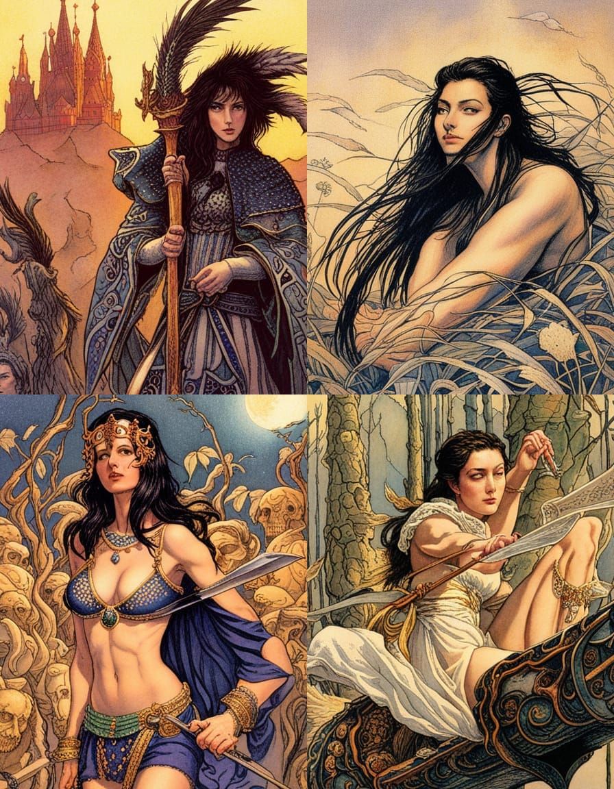 Dreamlike Portrait in Symbolist Style