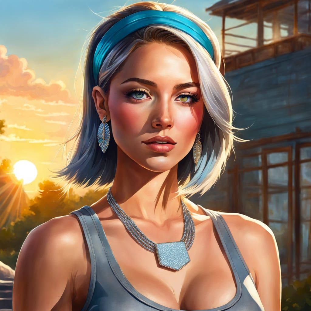 Hayley Smith Portrait in Vibrant Digital Art Style