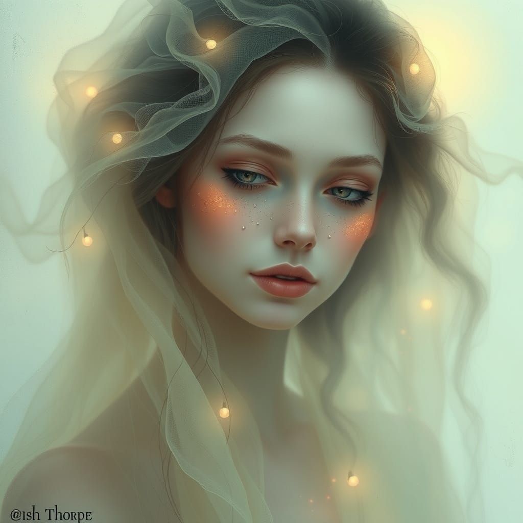 Ethereal Dream Woman in Soft, Luminescent Glow