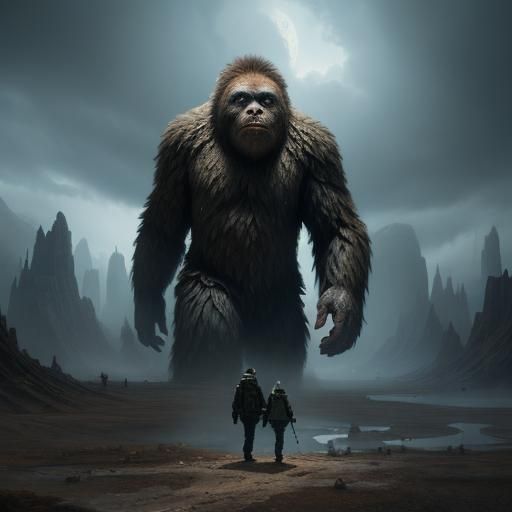 Epic Digital Painting of Big Foot