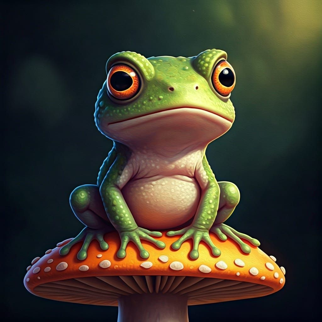 Chibi Toadstool Toad in Rembrandt Style