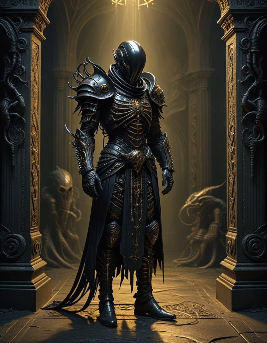 Baroque Armor in Dark, Eerie Lighting