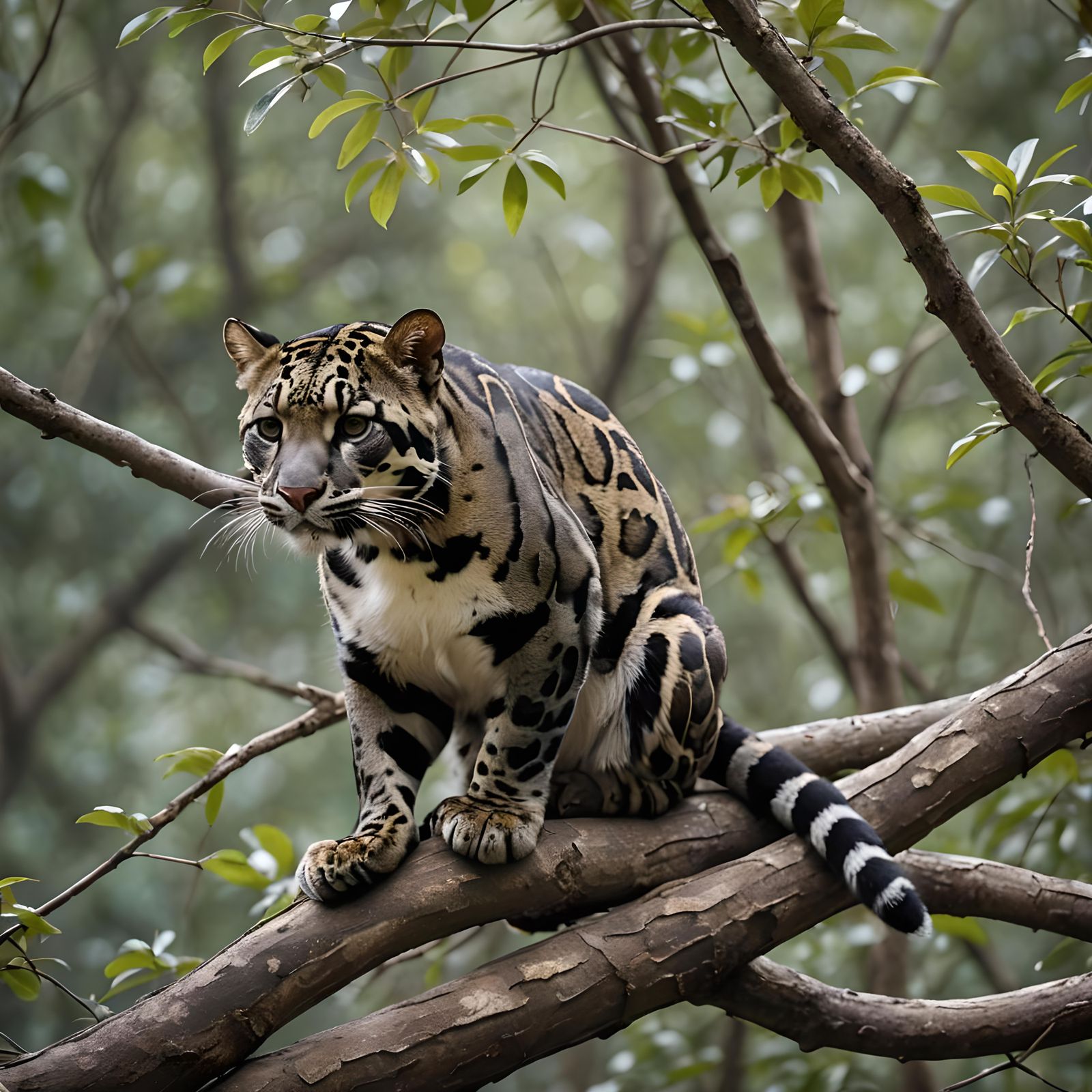 Clouded Leopard on Branch: Professional Wildlife Photography