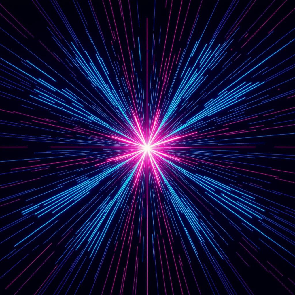 Vibrant Neon Fractal NFT Art in Abstract Digital Style