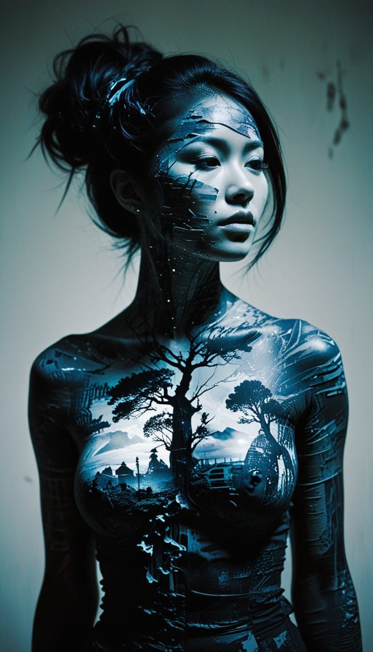 Grotesque Silhouettes in Cyberpunk Splendor