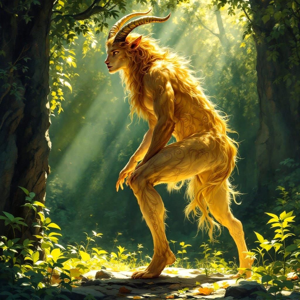 Elegant Satyr in Golden Light