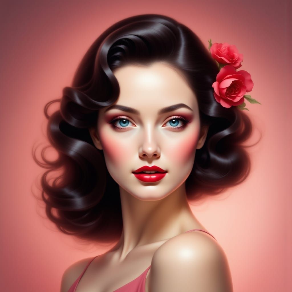 A stunning portrait featuring flawless, porcelain-like skin ...