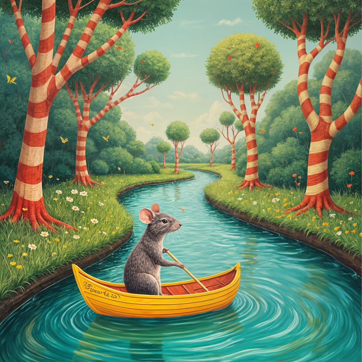 Surreal Lollipop Trees and Crystal Stream