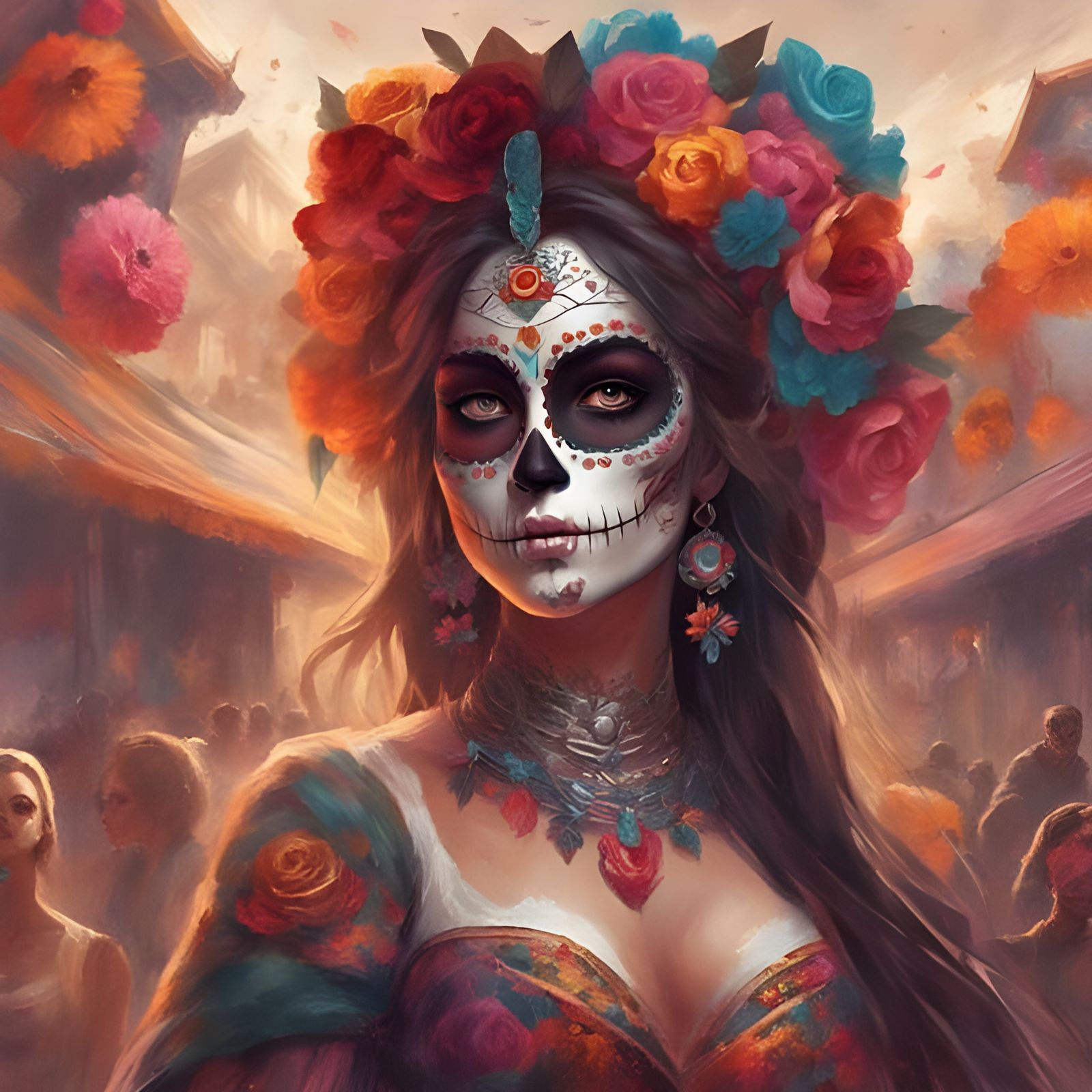 Day of the Dead Parade: A Beautiful Woman's Portrait