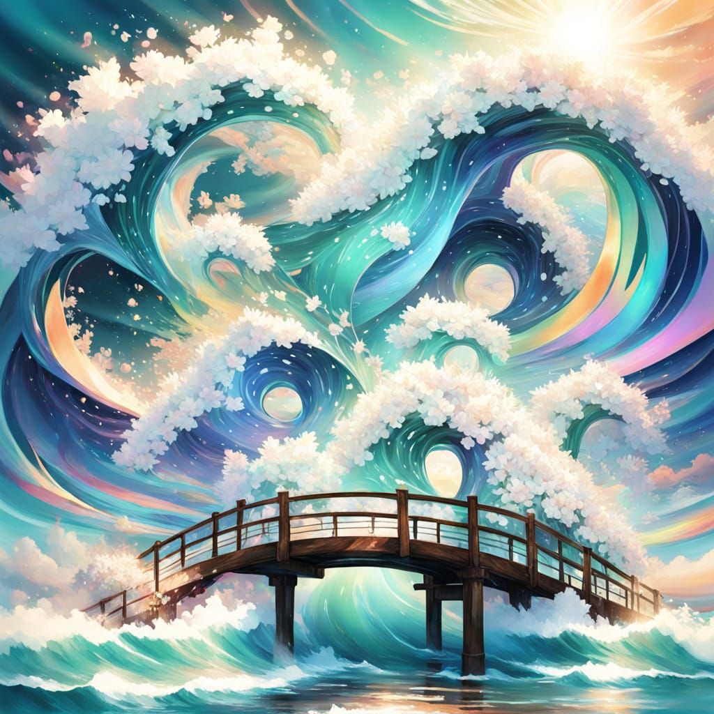 Surreal Waves Crash in Dreamlike Digital Art