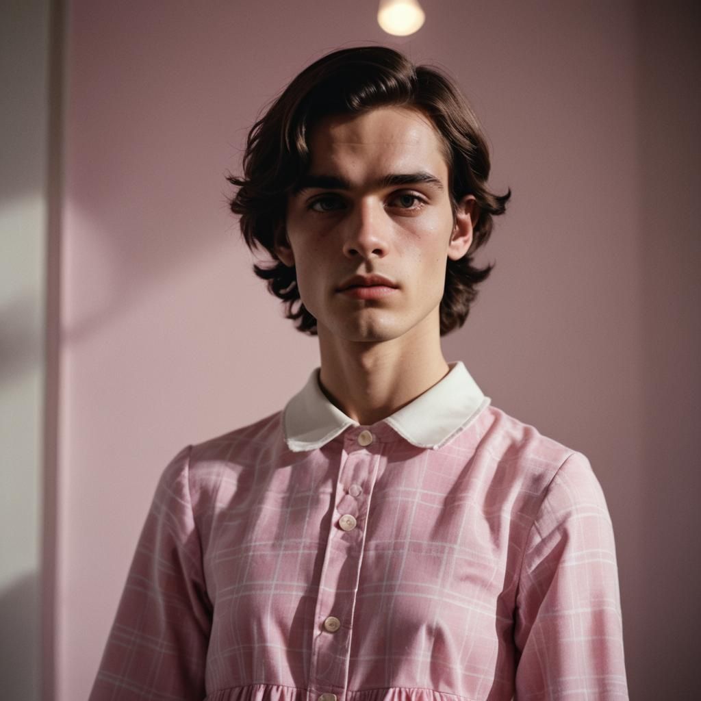 Boy in Pink Dress: Cinematic Showcase Portrait