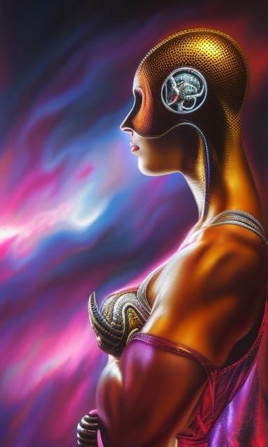 Lonely Lady in Red: Photorealistic AfroVictorian Portrait