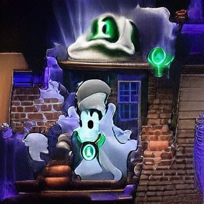Cartoon Ghost Inspired by Luigi's Mansion
