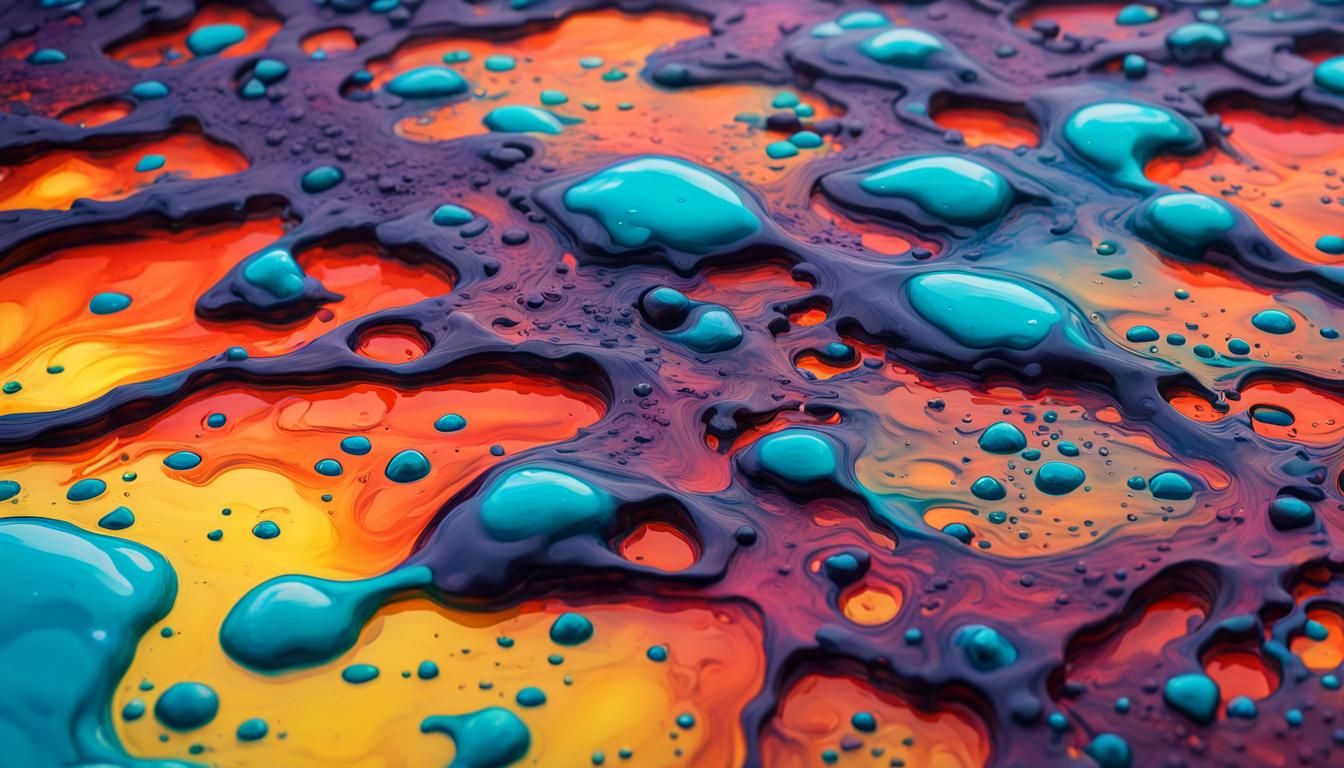 Vibrant Abstract Acrylic Pour: Fluid Painting in 8K