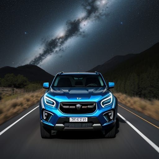 Rimac Navara Soaring Through Space, Digital Art