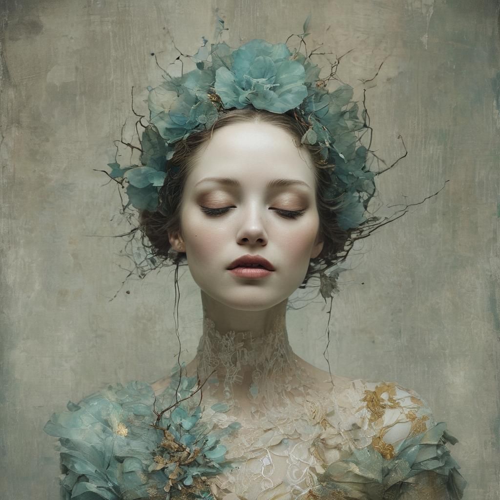 Crying Niflheim Banshee in Alcohol Ink Style