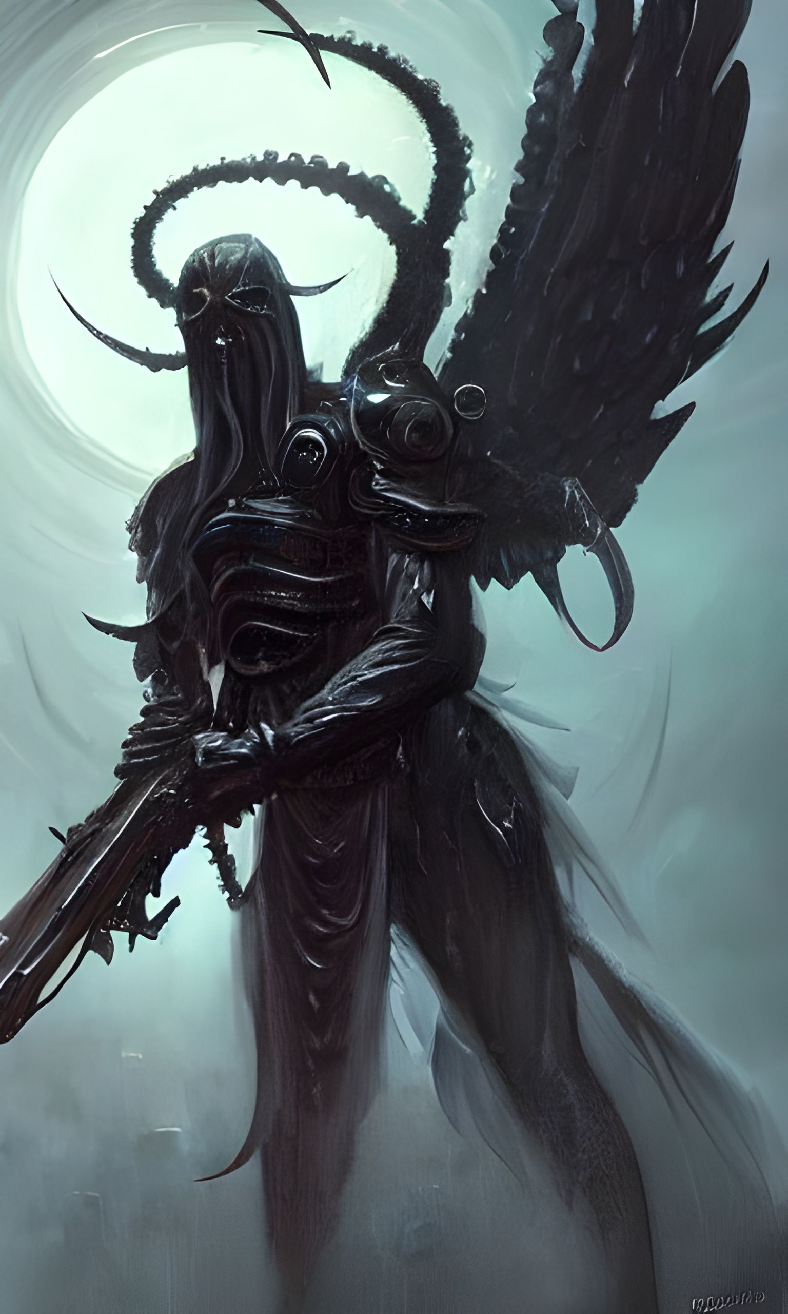 Lovecraftian Angel of War in Eldritch Style