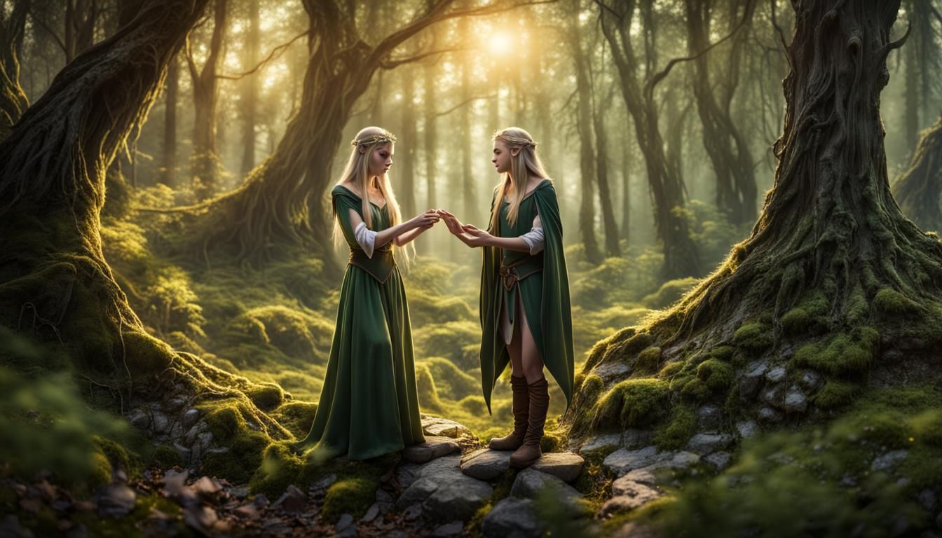 Enchanted Forest: Elves Casting Healing Spells