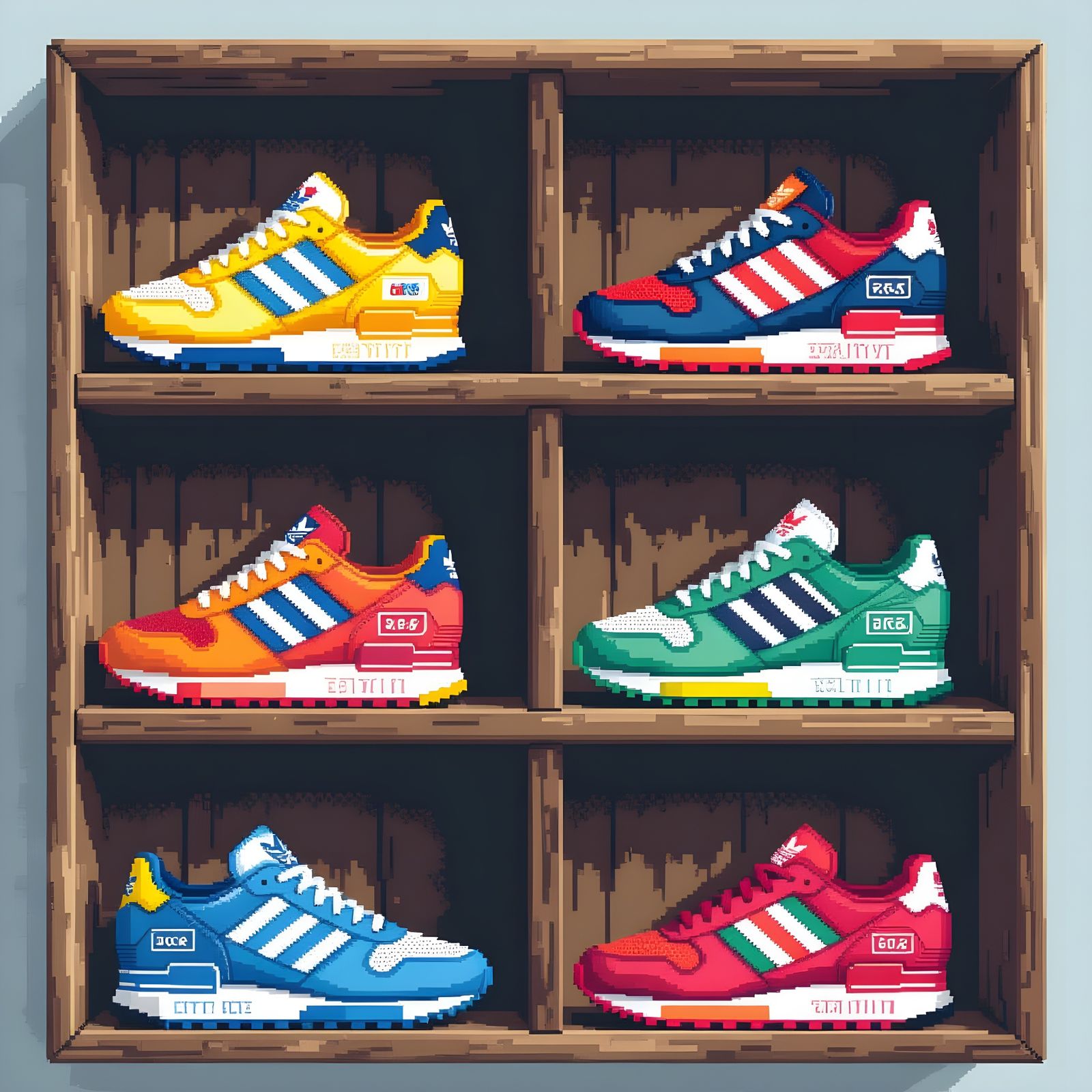 Retro Pixel Art Adidas ZX750 Collection