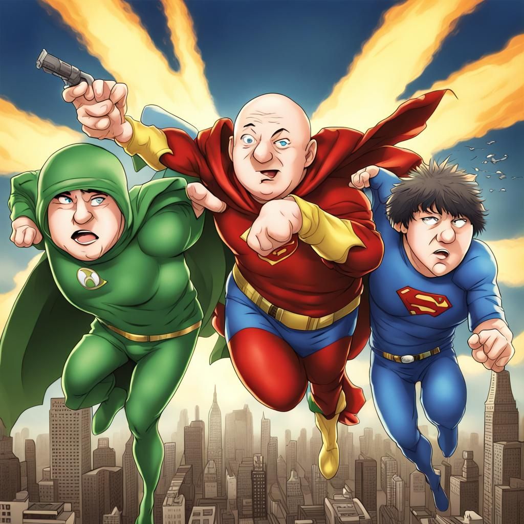 The Three Stooges as Anime Superheroes