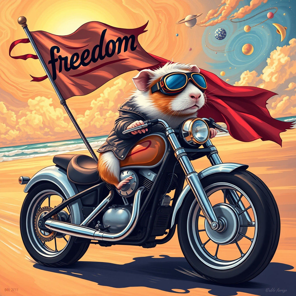 Guinea Pig's Psychedelic Motorcycle Ride to Freedom