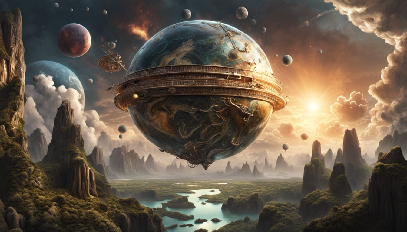 Hyperrealistic Music of the Spheres Digital Painting