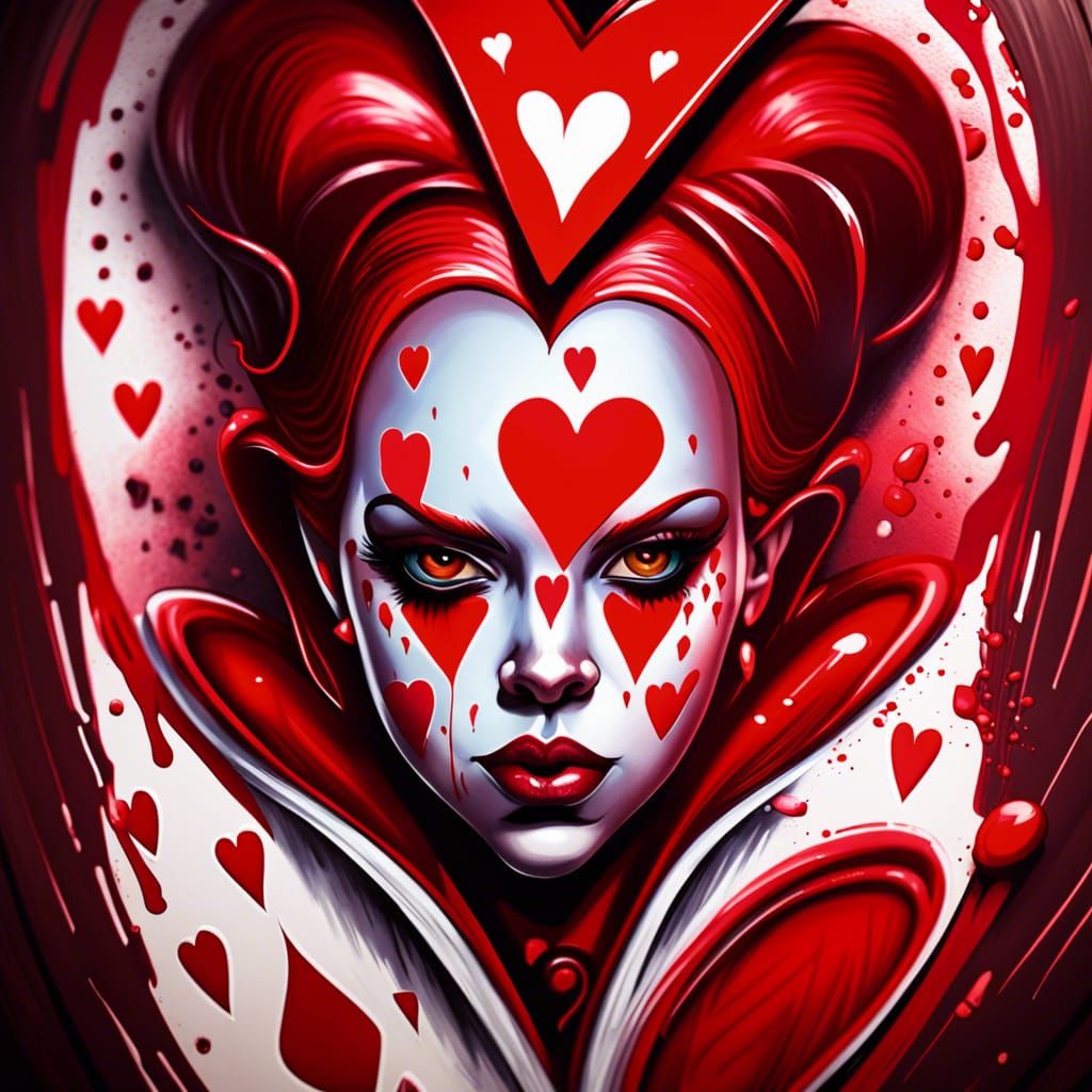 Angry Queen of Hearts Splash Art Portrait