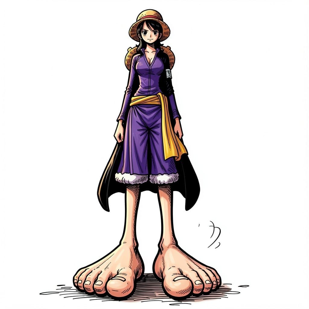 One Piece Manga Style Woman With Giant Feet