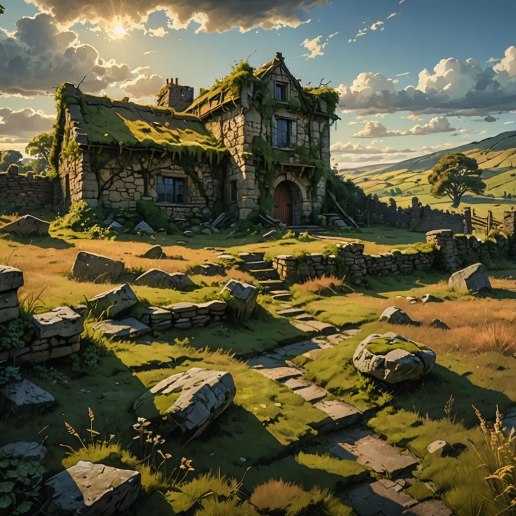 Renovated Ancient Stone House at Golden Hour