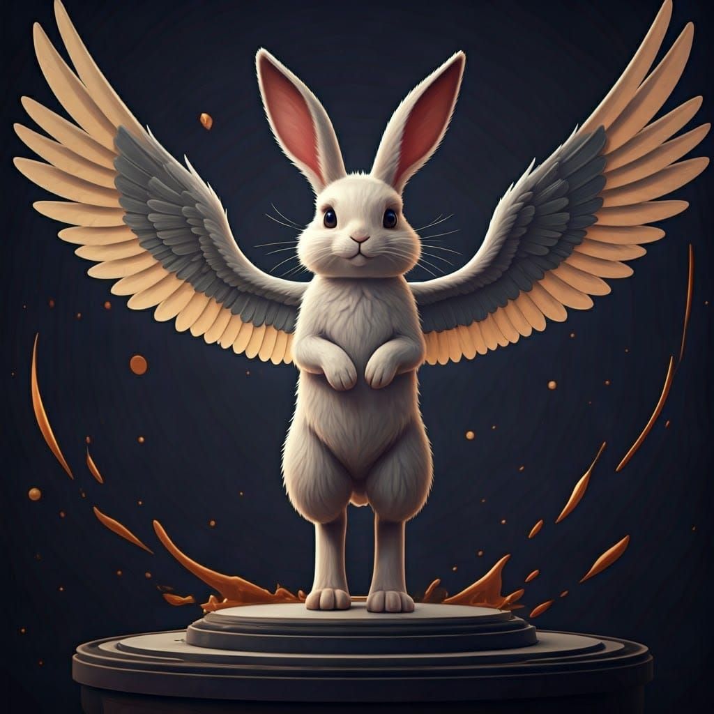 Winged Rabbit in Detailed 3D Anime Art