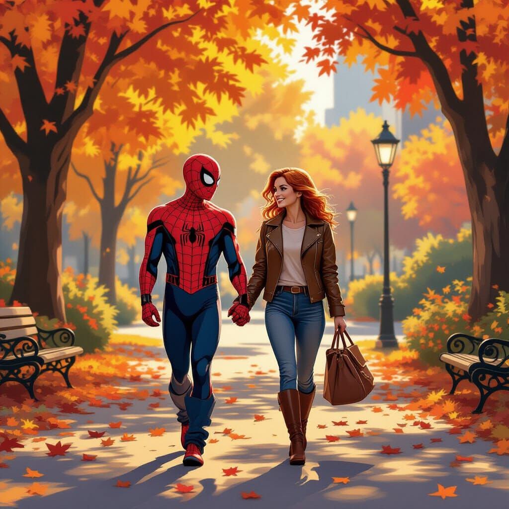Spider-Man and Mary Jane's Autumn Date