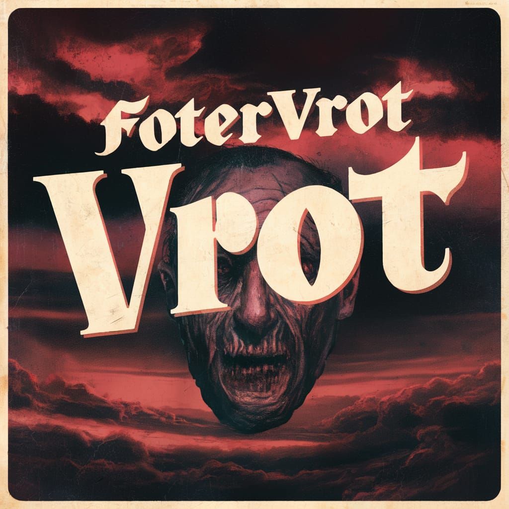 Retro-Style Dark Album Cover with Distorted Face