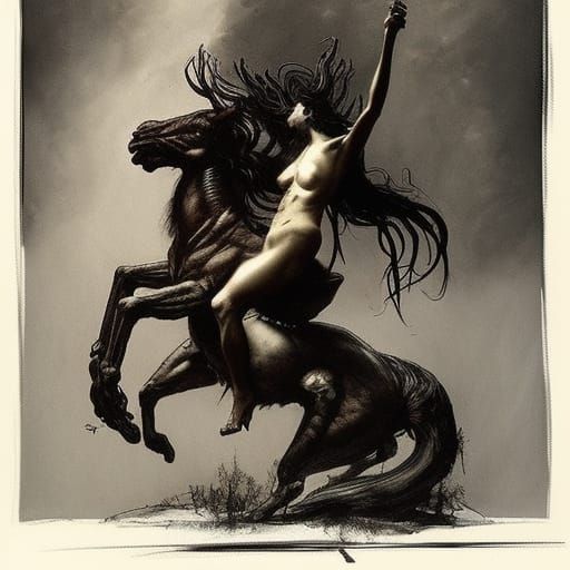 Grotesque Man-Snail Hybrid in Doré Style