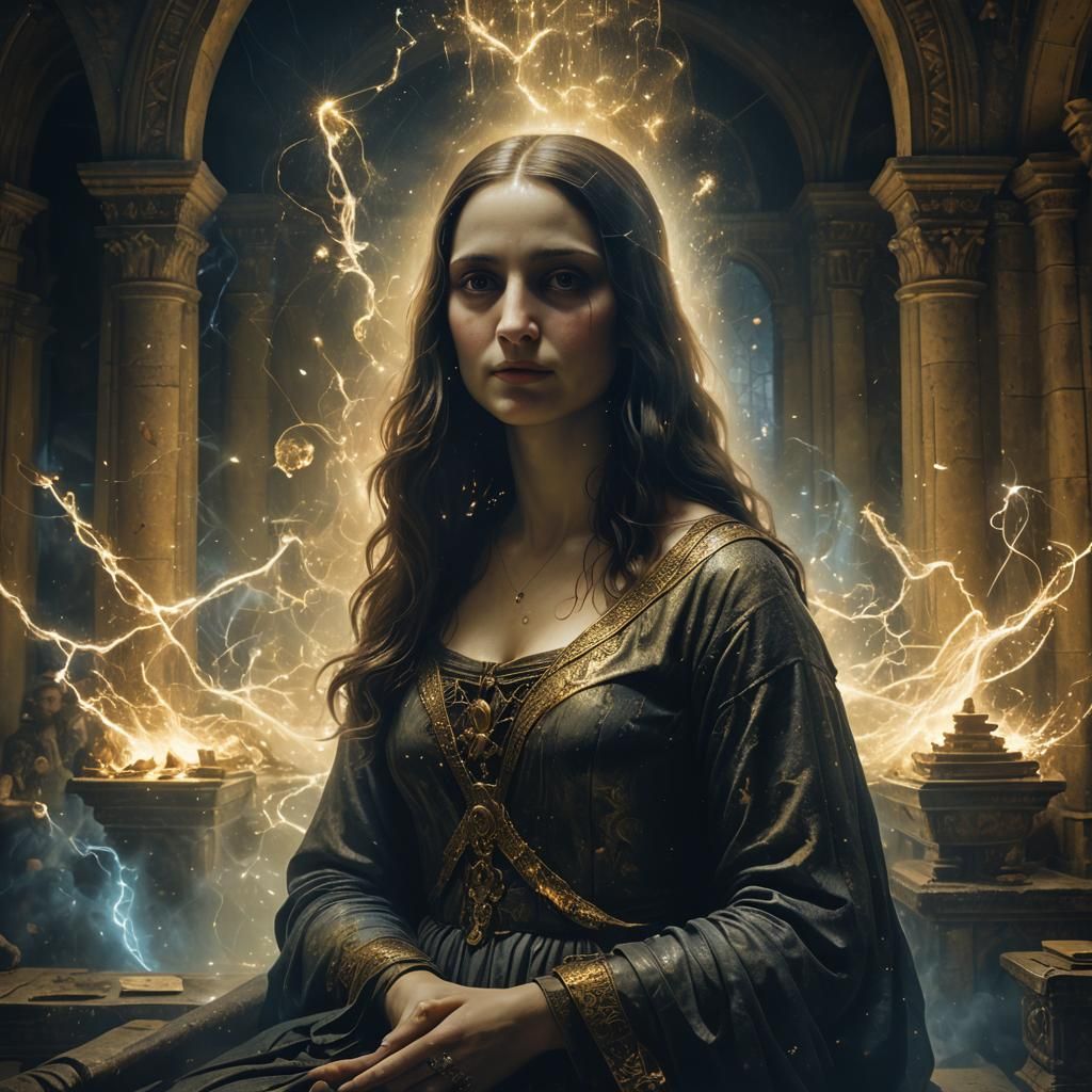 Ghostly Mona Lisa in a Castle, Lecouffe Deharme Style