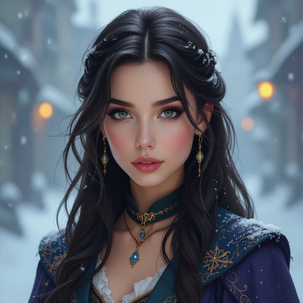 Fantasy Man Portrait with Magical Blue and Violet Hues