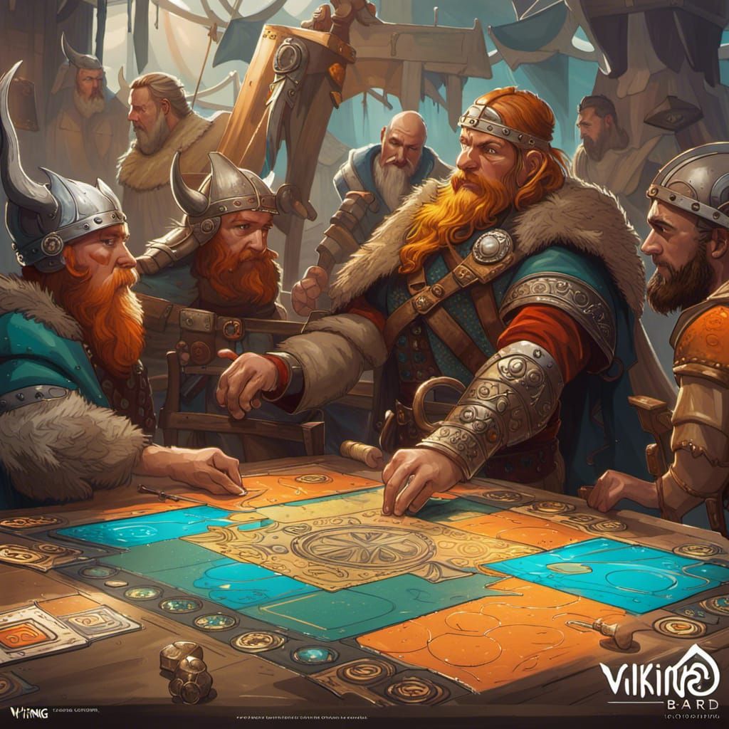 Viking Board Game Cover: Hyperdetailed Concept Art