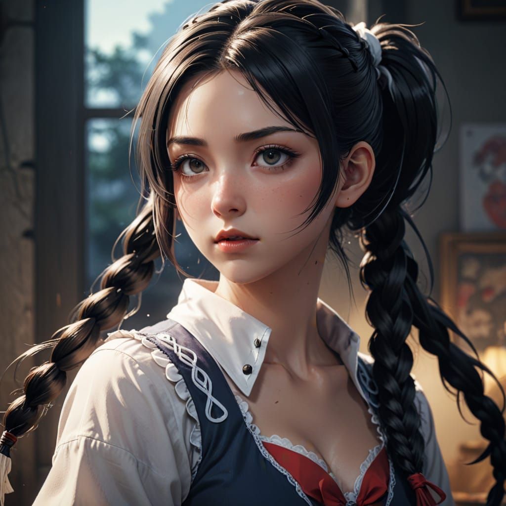 Hyper-Realistic Anime Portrait in Soft Morning Light