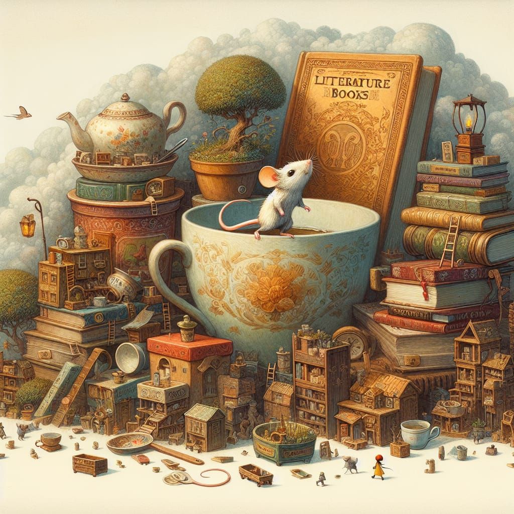 Mouse Embarks on Whimsical Adventure in Miniature World of T...
