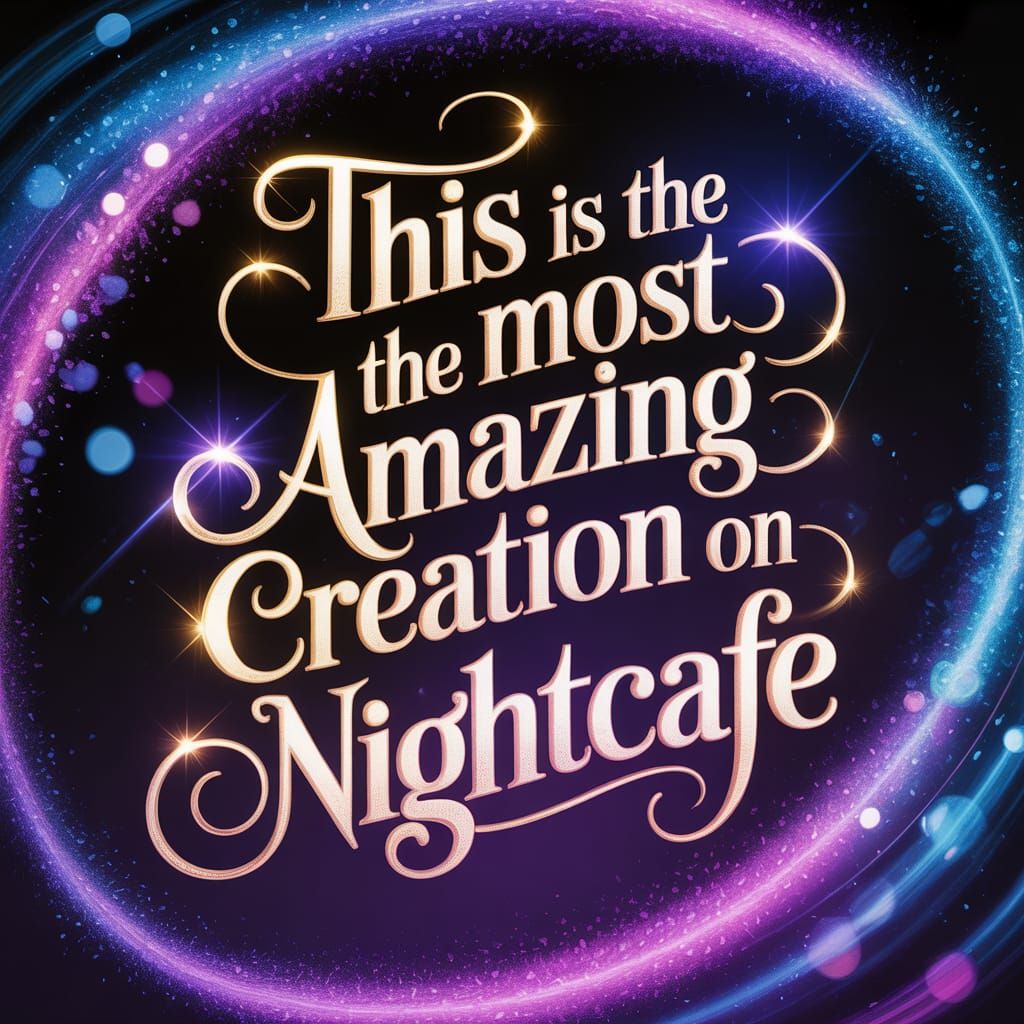 Radiant Golden Text in a Magical Digital Painting