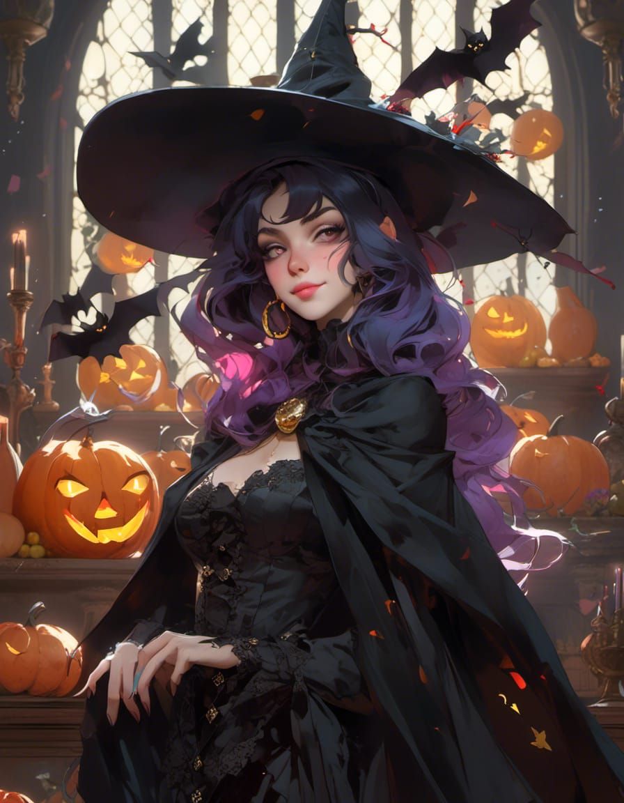 Gothic Witch Portrait in Alessio Albi Style