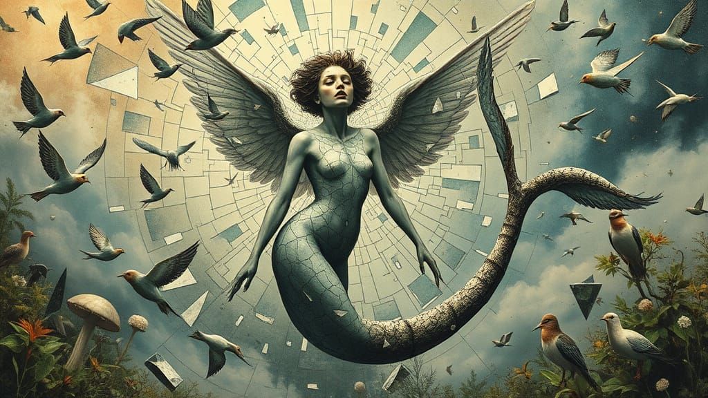 Angel of Memories Screaming Amidst Shattered Mirrors