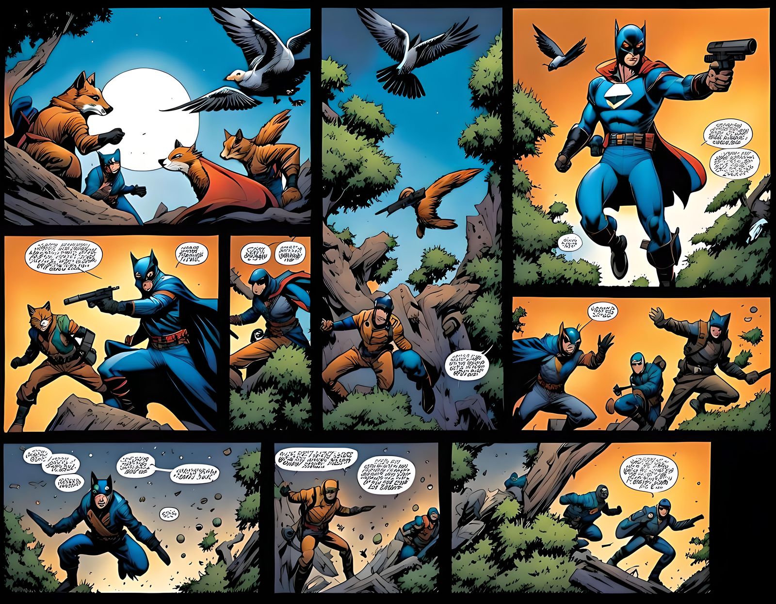 Animal Heroes Escape: Comic Book Style Battle