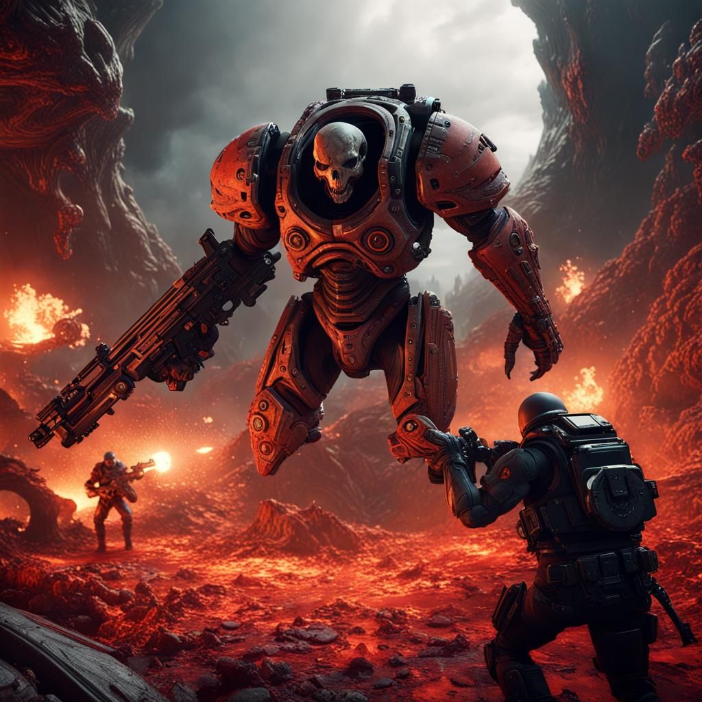 Gears of War Reaper Attack in Alien World