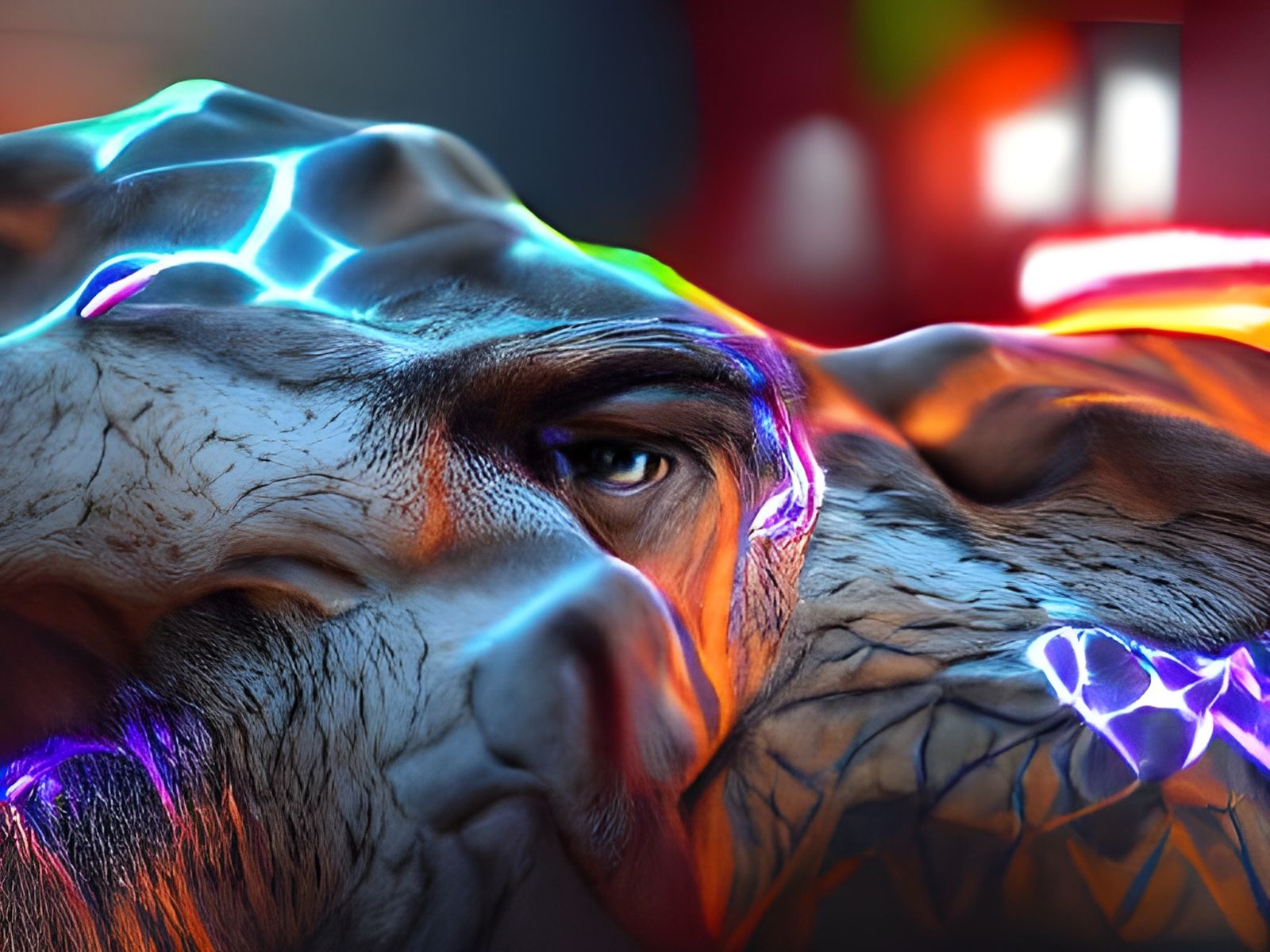 Hyperrealistic Neon Vulcan in HDR