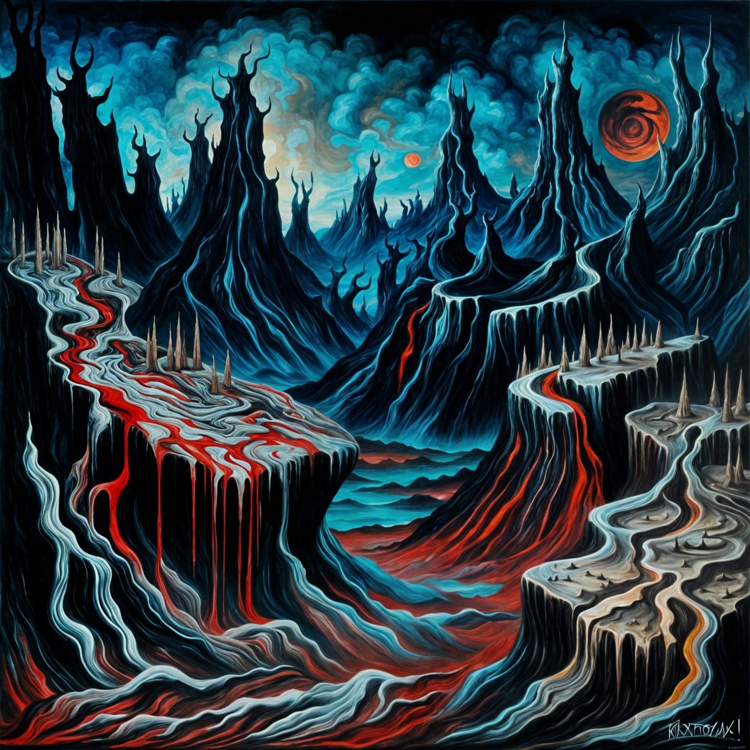 Surreal Chaotic Landscape of Cosmic Horror