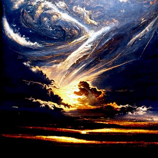 Gilded Sky Reflected, an Oil Painting