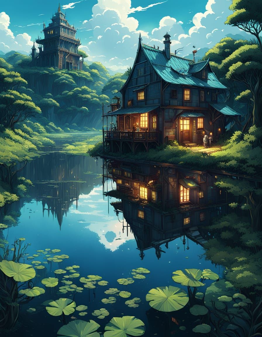 Steampunk Fantasy Backwater in Anime Style